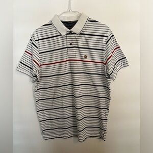 FAHRENHEIT RED/WHITE/NAVY BLUE MENS FITTED POLO SHIRT.  SIZE XL